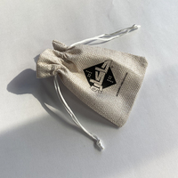 Pochette d'emballage pour bijoux en chanvre personnalisée avec logo écologique, sac de rangement cadeau en jute et lin composite avec cordon de serrage