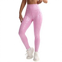 Leggings de fitness pour femmes, design personnalisé, respirants, séchage rapide, en Spandex/Polyester, taille élastique, effet ventre plat