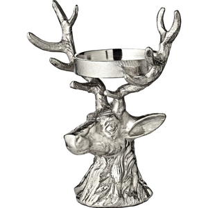 Porte-bougie en aluminium nickelé finition argentée, support décoratif pour bougie pour table à manger, salon, décoration de la maison - Product Image 1