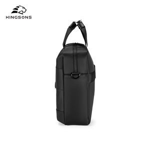 Kingsons Men's Business Travel <b>Briefcase</b> Black Large Capacity Zipper Closure Laptop Bag Portable Handbag - Product Image 1