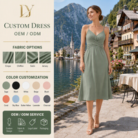 Robe midi décontractée sur mesure à taille empire pour femmes, vente en gros