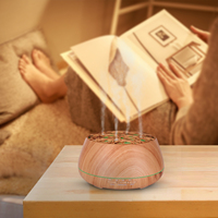 Humidificateur d'air diffuseur d'huiles essentielles de grain de bois 400ML avec 7 lumières de couleur aromathérapie pour la maison ou l'entreprise Garantie 1 an
