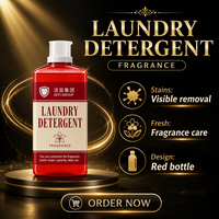 Lessive liquide en verre vermillon à paroi droite, produits de lessive, parfum longue durée, fraîcheur, produits de nettoyage