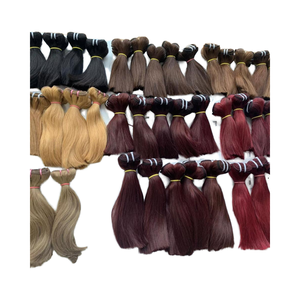 JEUNES DONEURS HUMAINS REMY HAUTE QUALITÉ EXTENSION DE CHEVEUX DOUBLE TIRÉS FABRICANT PRE COLLÉ RAW BOUCLÉ TEMPLE HAIR BUNDLES - Product Image 1