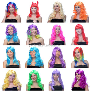 Perruques HLC ODM OEM unisexes pour fêtes, longues, courtes, lisses ou bouclées, pour <span class=keywords><strong>carnaval</strong></span>, défilés, festivals à thème et décorations de fête - Product Image 2