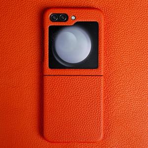 Étui de protection antichoc en cuir véritable de luxe pour <span class=keywords><strong>Samsung</strong></span> Galaxy Z Flip 5, étui pliable pour Z Flip 4 3 - Product Image 1