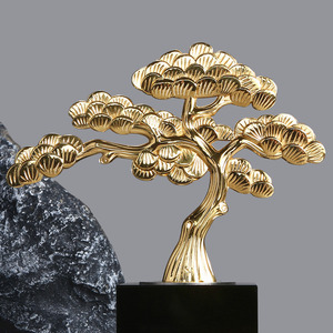 Adorno de Pino Estilo Chino, Arte Moderno en Cobre, Decoración para el Hogar, Sala de Estar, Entrada - Product Image 4