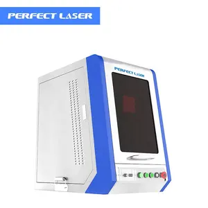 Perfect Laser-Environmental Enclosed 20w 30w 50w IC Jewelry Metal plastic button 3D Fiber Laser Engraving Marking Machines