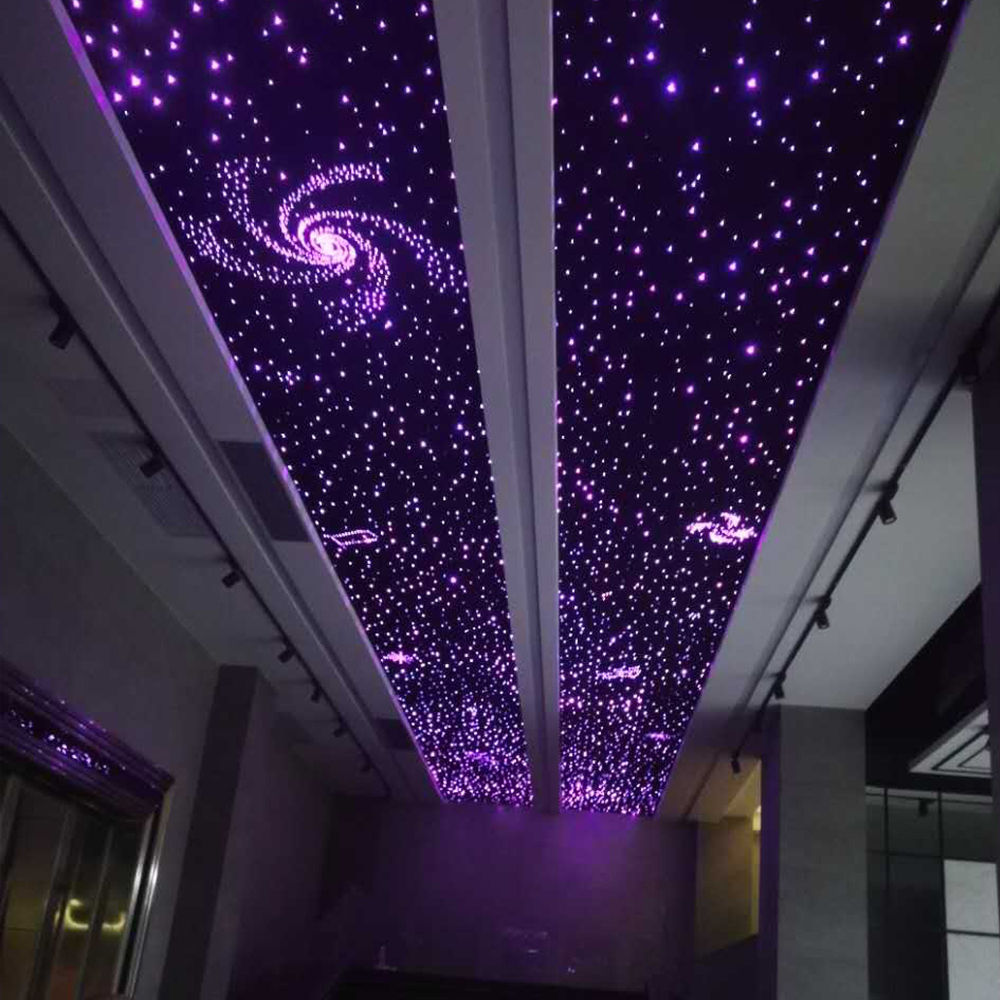 Rgbw Led Fiber Optic Chandelier Ceiling Starry Sky Effect Remote Control Voice App Control IP54 Plastic Construction Bedroom