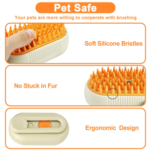 Peigne électrique anti-mouches à un bouton, nouvelle brosse de bain en plastique écologique apaisante <span class=keywords><strong>pour</strong></span> chats, chiens et autres animaux de compagnie - Product Image 3