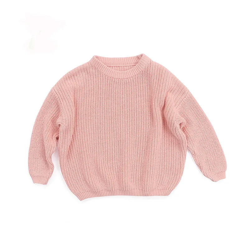 Hot sale Fall and winter baby boy and girl knit colorful sweater solid oversized chunky sweater