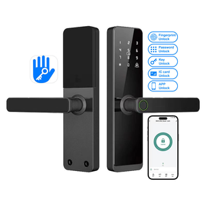 กุญแจล็อคประตูอัจฉริยะ Cardweb CR-SL04 ผลิตจากอลูมิเนียมอัลลอยด์ รองรับระบบ WiFi Cloud ควบคุมผ่านการ์ด/ลายนิ้วมือ/รหัสผ่าน/แอปพลิเคชัน สำหรับประตูไม้/อลูมิเนียม - Product Image 2
