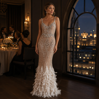 Robe de soirée de luxe, robe de bal longue, robe de bal avec paillettes, strass, cristaux