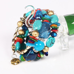 Turquoise <b>Beaded</b> <b>Bracelet</b> Women's Bohemia Style Multi Layer Everyday Wear HY-2749-1 - Product Image 3
