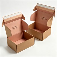 Boîte en carton ondulé personnalisée, écologique, recyclée, avec bande de déchirement, pour emballage de sous-vêtements, de chaussettes en fourrure, auto-scellante avec fermeture éclair