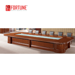 3D Renderding Kích Thước Lớn Văn Phòng Gỗ 14 Người Hình Bầu Dục Hình Tròn Bàn Hội Nghị - Product Image 5