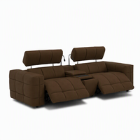 Canapé sectionnel intelligent à commande électrique avec lampes de lecture flexibles, console de charge sans fil et sièges inclinables indépendants pour villa