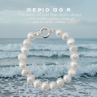 Bracelet de perles baroques de culture d'eau douce de couleur blanche 9-10mm avec fermoir en argent 925
