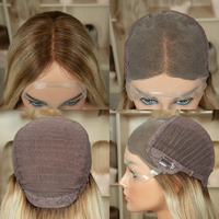 Perruques pour femmes juives orthodoxes en gros, cheveux humains européens, mèches balayage, bouclées, dentelle supérieure, soie, perruque casher juive