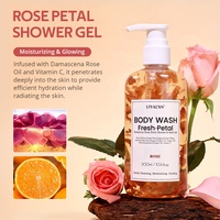 Gel douche hydratant éclaircissant à la camomille et à la rose et au jasmin pour le bain aux pétales de plantes de marque privée