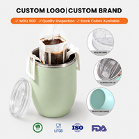 GY 2022 500PCS Vaso Térmico de Acero Inoxidable 304 de 12oz con Logotipo Personalizado y Tapa con Pajita para Pequeñas Marcas
