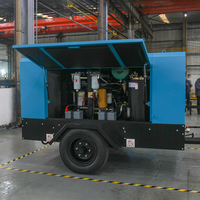 Compresseur d'air à vis Diesel Portable Kaishan LGCY-9/7 7 bar certifié CE pour la conduite de poteau de garde-corps de route