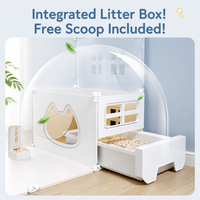 Maison pour animaux de compagnie en plastique solide pliable à trois niveaux, armoire pour chat, lit d'intérieur, villa, cage, très grande, avec toilette intégrée