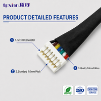 Kabel Harness Konektor Dual Head JST SH 1.0mm Pitch 6 Pin Kustom, Kabel Sinyal SHR-06V-S-B 6P ke 6P untuk Drone & Kamera