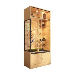 Jaula de Pájaros de Madera Maciza con Cristal Transparente, Jaula de Lujo para Cría de Aves Grandes - Product Image 1