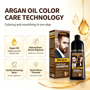 Champú Profesional para el Cabello con Aceite de Argán de Calidad de Salón, Coloración Rápida en 5 Minutos, Anti-Manchas, Tinte Duradero para el Cabello Marrón Oscuro - Product Image 5