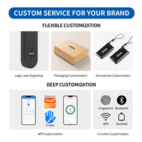 Serrure intelligente OYO élégante, sécurisée, intelligente, avec empreinte digitale Alexa, électronique, à mortaise variée, numérique, anti-soleil, pour porte d'entrée