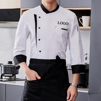 Ventes en gros de vestes de cuisine personnalisées avec logo rouge à manches courtes en polyester et coton pour hôtels, restaurants, vêtements de travail pour femmes et hommes, uniformes de chef