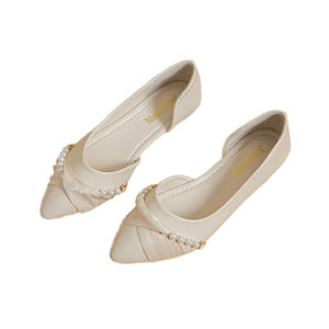 Chaussures plates souples et respirantes à enfiler pour femme, avec bout pointu et design à bouche peu profonde, idéales pour l'automne/le printemps - Product Image 1