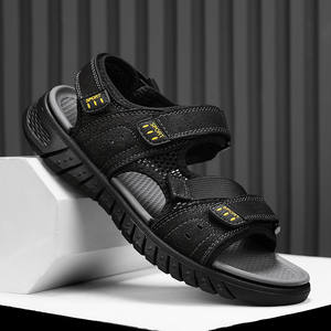 Chaussures de plage pour hommes, sandales de sport de plein air, style été, en cuir véritable, respirantes, antidérapantes, légères, décontractées - Product Image 2