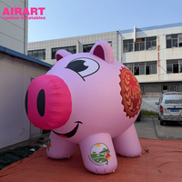 Ballon gonflable Mascotte Cochon de Dessin Animé pour Idées de Fêtes à Thème Ferme, Cochon Animal Gonflable pour Accessoires de Scène