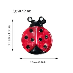 DOWELL Nouveau style Simulation Coccinelle sept étoiles Fait main Barrette à cheveux en acétate pour femme, petite taille, polyvalente, style 'Sweet Girl' pour la coiffure latérale - Product Image 3