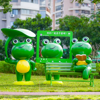 Sculpture de grenouille en fibre de verre résistante aux intempéries, ornement décoratif pour parcs à thème, centres de villégiature, places publiques et aires de jeux pour enfants