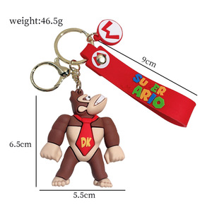Porte-clés en caoutchouc PVC 3D de haute qualité, 13 couleurs, figurines miniatures <span class=keywords><strong>Luigi</strong></span>, Princesse Peach, Bowser, pour décoration de sac à dos - Product Image 5