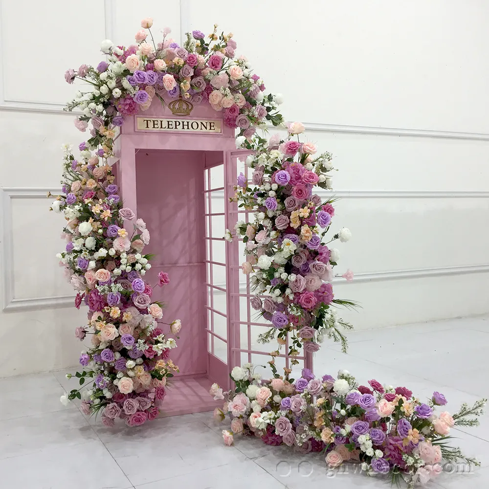 GNW Personalizado De Alta Qualidade Fundo Fantasia rosa Decoração Art Rose festa flor de casamento parede Para Festa e Palco Eventos