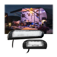 Lumière d'extérieur LED bicolore 12V/24V 9W grand angle pour auvent de camping-car.