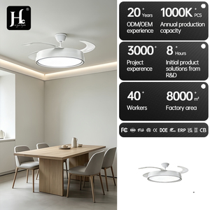 Ventilador de Techo LED Moderno de 3 Aspas con Motor DC, Control Remoto, Regulable, Luz Blanca Cálida, Montaje con Barra de Plástico para Instalación en Proyectos - Product Image 5