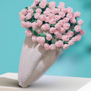 Dokunsal Handloom örgü gül tığ battaniye 3D nakış çevre dostu yatak örtüsü yetişkin sakinleri için - Product Image 2