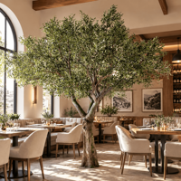 Arbre d'olivier artificiel sur mesure SP de 10 pieds de haut, fabriqué en fibre de verre avec des branches en plastique, arbre d'olivier pour la décoration de jardin