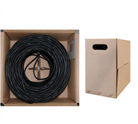 Câble Cat6 CCA en vrac, 305 m (1000 pi), homologué UL, 23 AWG, multibrins, 550 MHz, blindé (UTP), PVC CM, avec bobine (noir)
