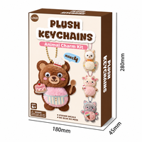 Kit de fabrication d'ornements en feutre faits main pour animaux de compagnie en peluche OEM, porte-clés artisanaux avec breloques en feutre