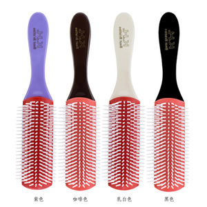 Peine de masaje de nueve filas con dientes grandes de nailon, de plástico, para salón, para peinar, alisar y suavizar el cabello, desmontable y lavable - Product Image 1