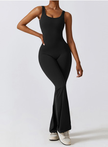 Combishort pour femmes Pantalon évasé Vêtements d'entraînement de gymnastique Vêtements d'activité Combinaison de yoga et de fitness - Product Image 2