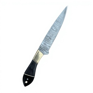 Damascus Steel Kitchen <b>Knife</b> <b>Set</b> 5-Piece Wood Handle Straight Back Bevel Edge Chef <b>Knives</b> - Product Image 4