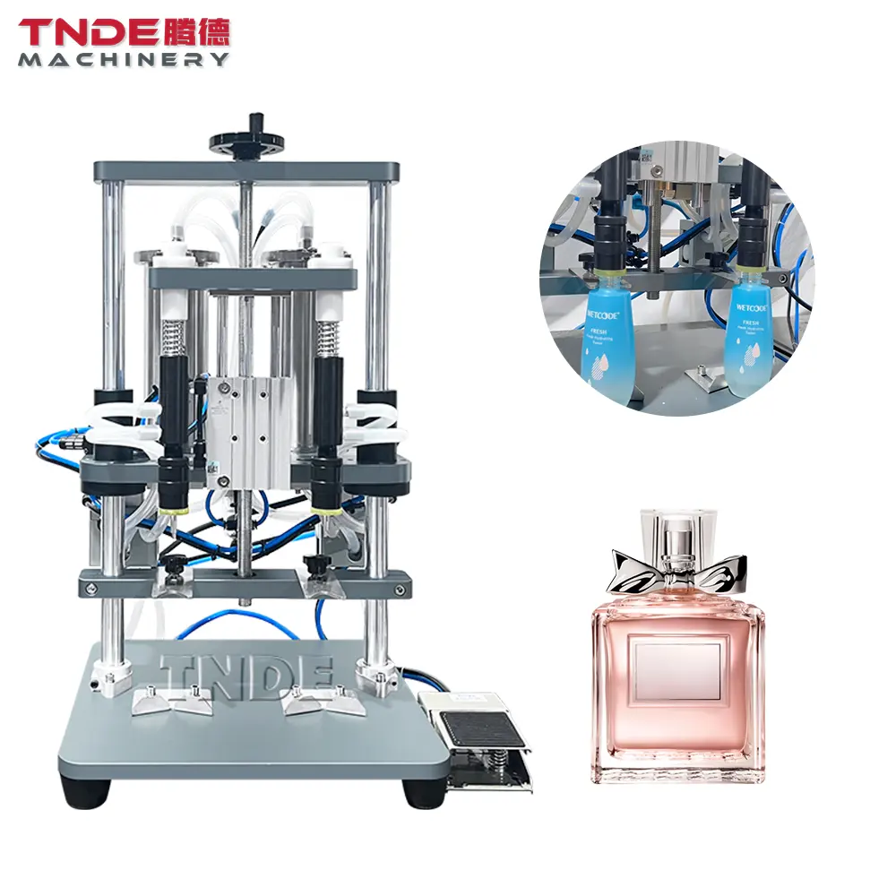 광저우 TNDE 유리병 충전물 기계 압축 공기를 넣은 반대로 폭발 향수 알콜 충전물 기계