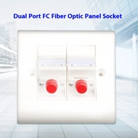 Port Tunggal/Ganda 24 Core SC/LC/FC/ST untuk Penggunaan Pusat Data 4G, Faceplate Serat Optik Single Mode Multi-Mode Tipe 86